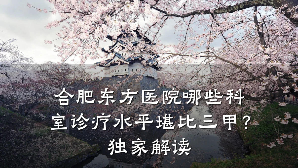 合肥东方医院哪些科室诊疗水平堪比三甲？独家解读