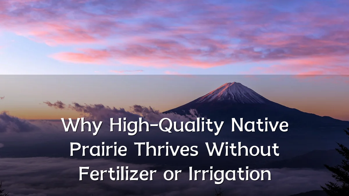 Why High-Quality Native Prairie Thrives Without Fertilizer or Irrigation